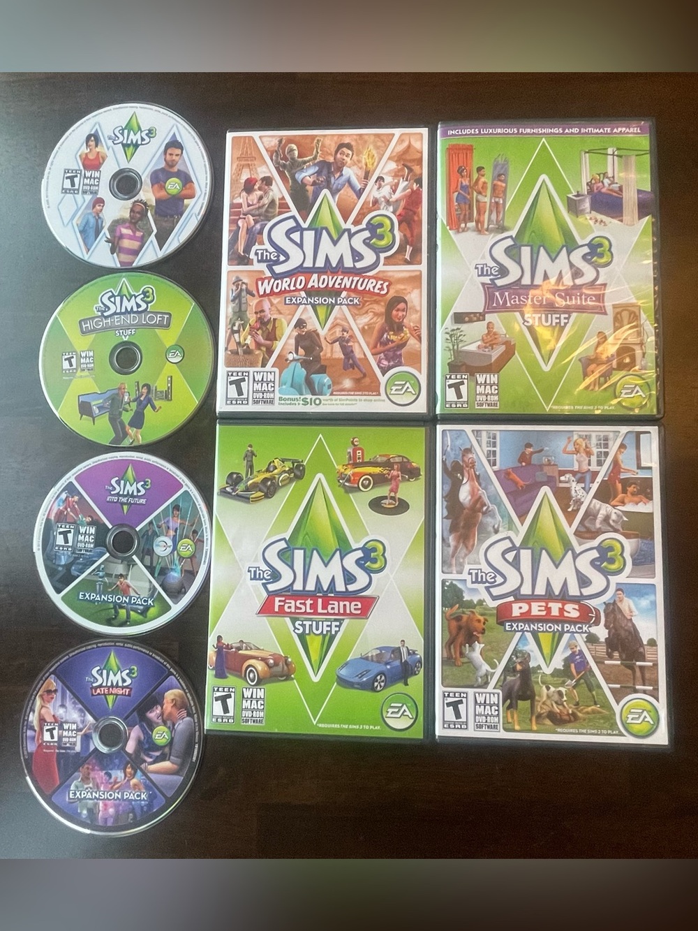 The Sims 3 PC Game Collection W/ Multiple Stuff Discs & Expansion Packs Lot Of 8